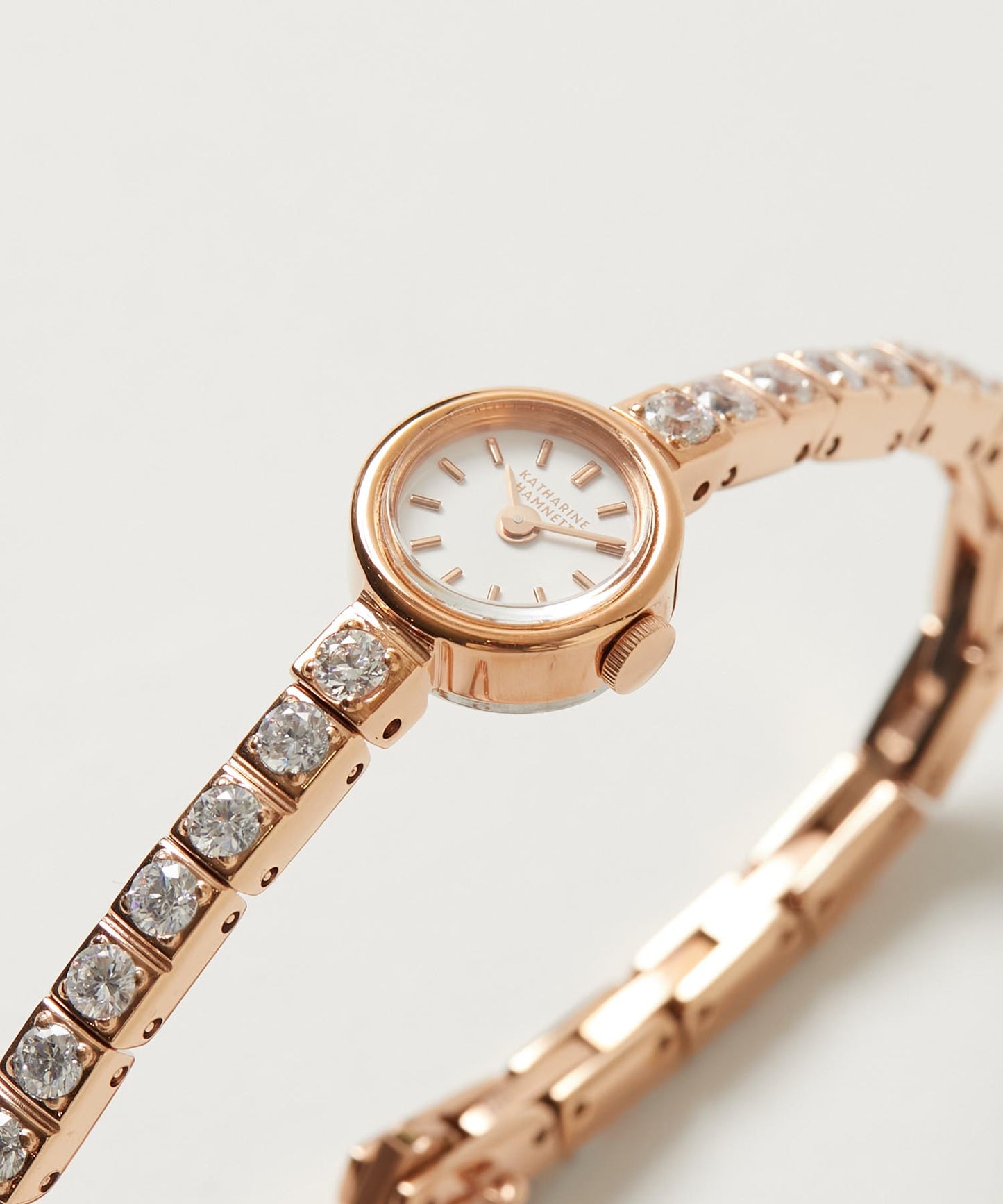 ＜WOMEN＞ Small Round Watch Cubic Zirconia