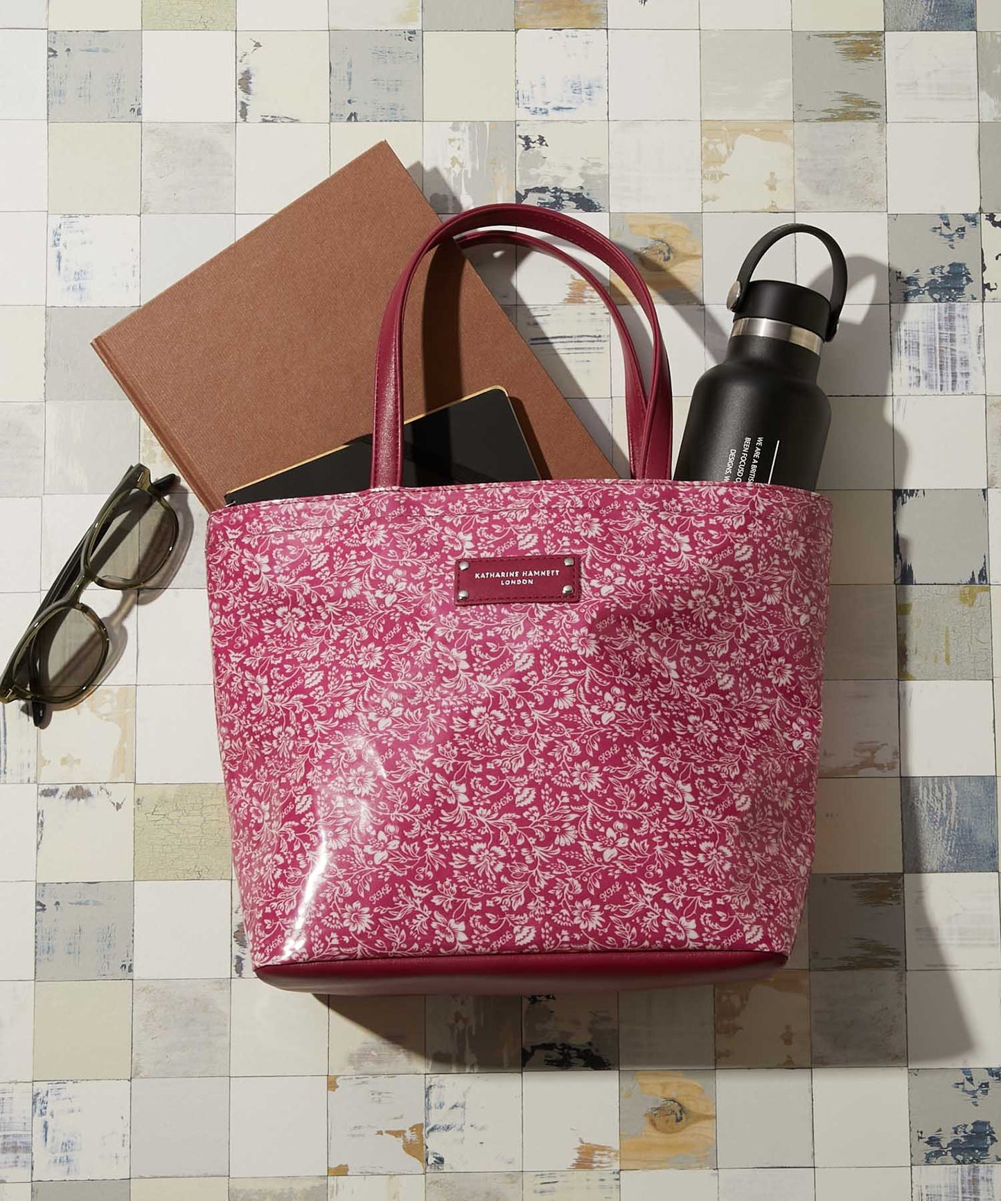 <WOMEN> オリジナル総花柄 横型トートバッグ
