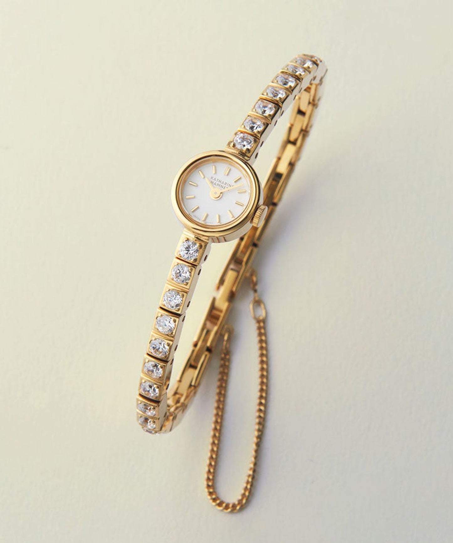 <WOMEN> Small Round Watch Cubic Zirconia