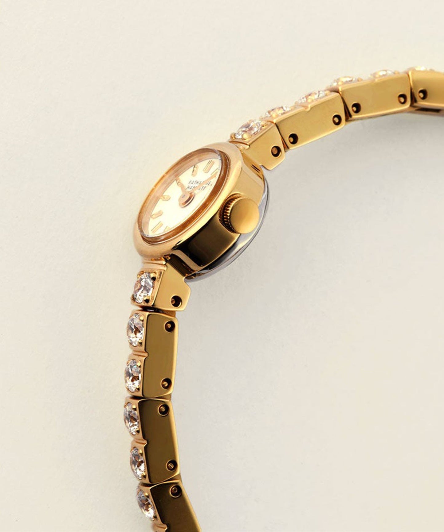 <WOMEN> Small Round Watch Cubic Zirconia