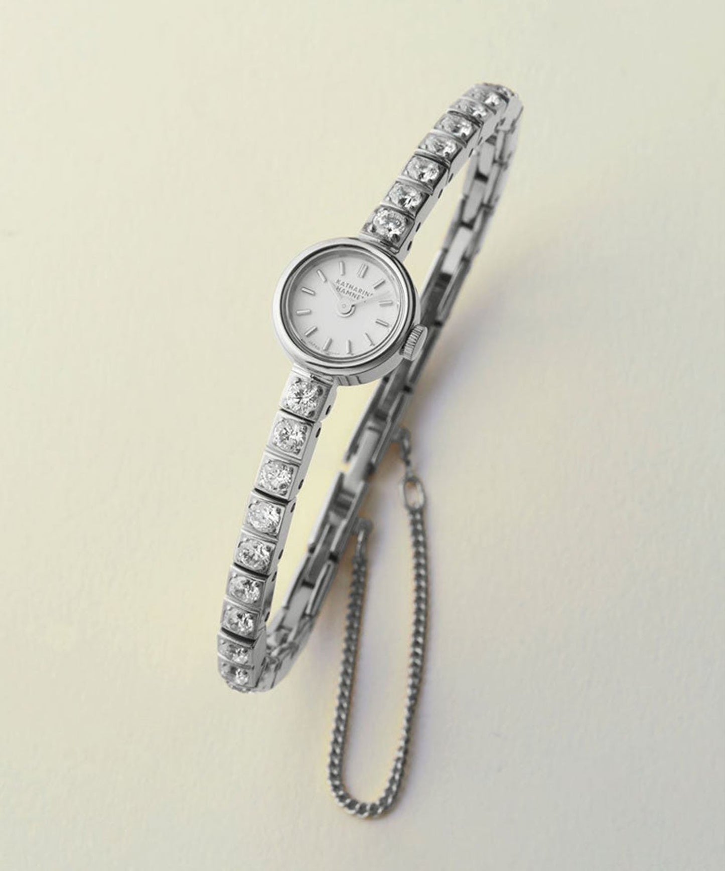 <WOMEN> Small Round Watch Cubic Zirconia
