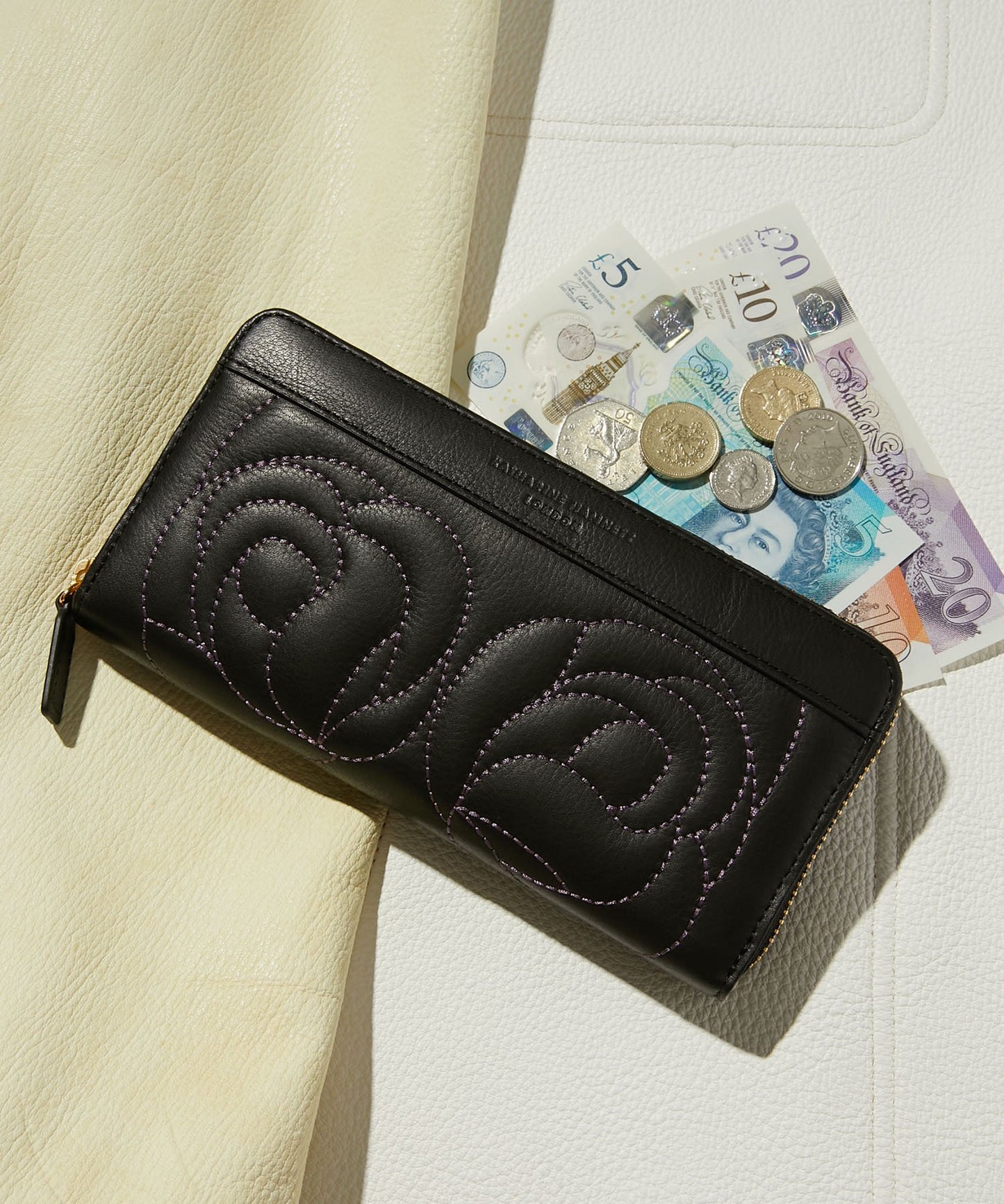 <WOMEN> ROSE STITCH ラウンドファスナー ロングウォレット