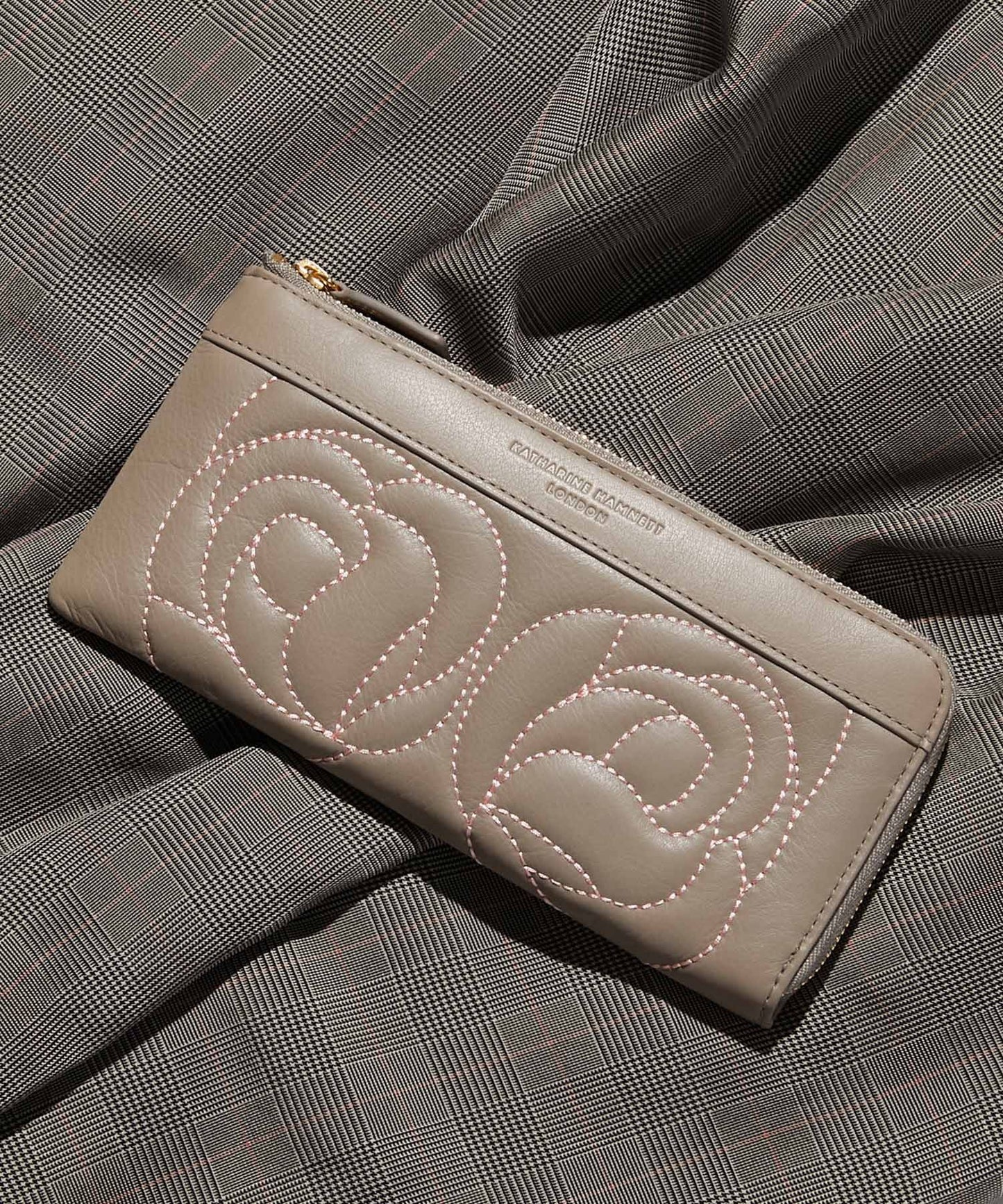 <WOMEN> ROSE STITCH L字ファスナー ロングウォレット