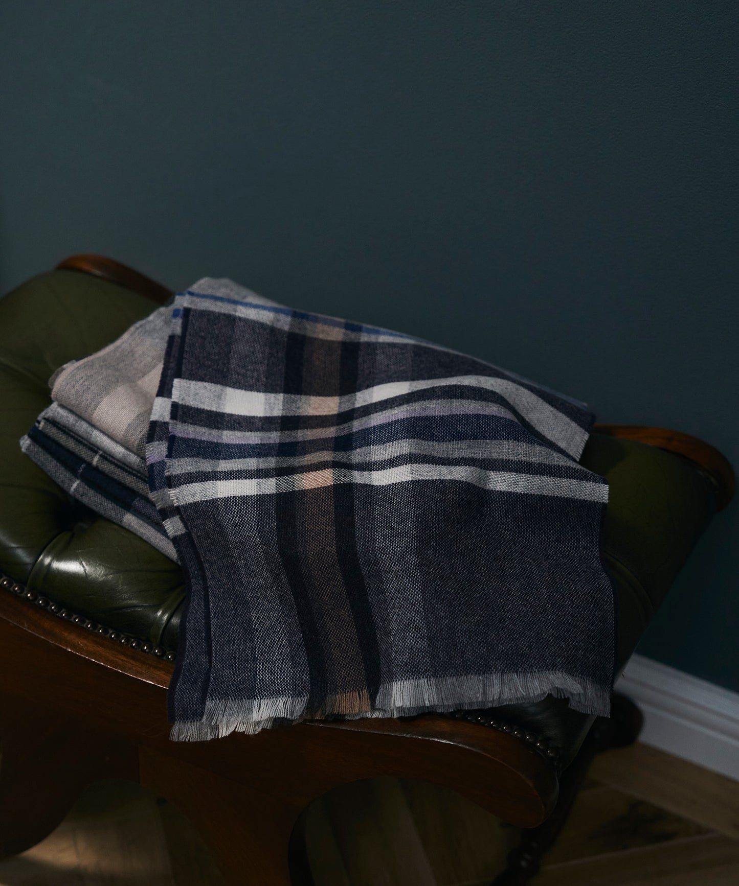 ＜UNISEX＞カシミア100% チェックマフラー (KHS-25001)