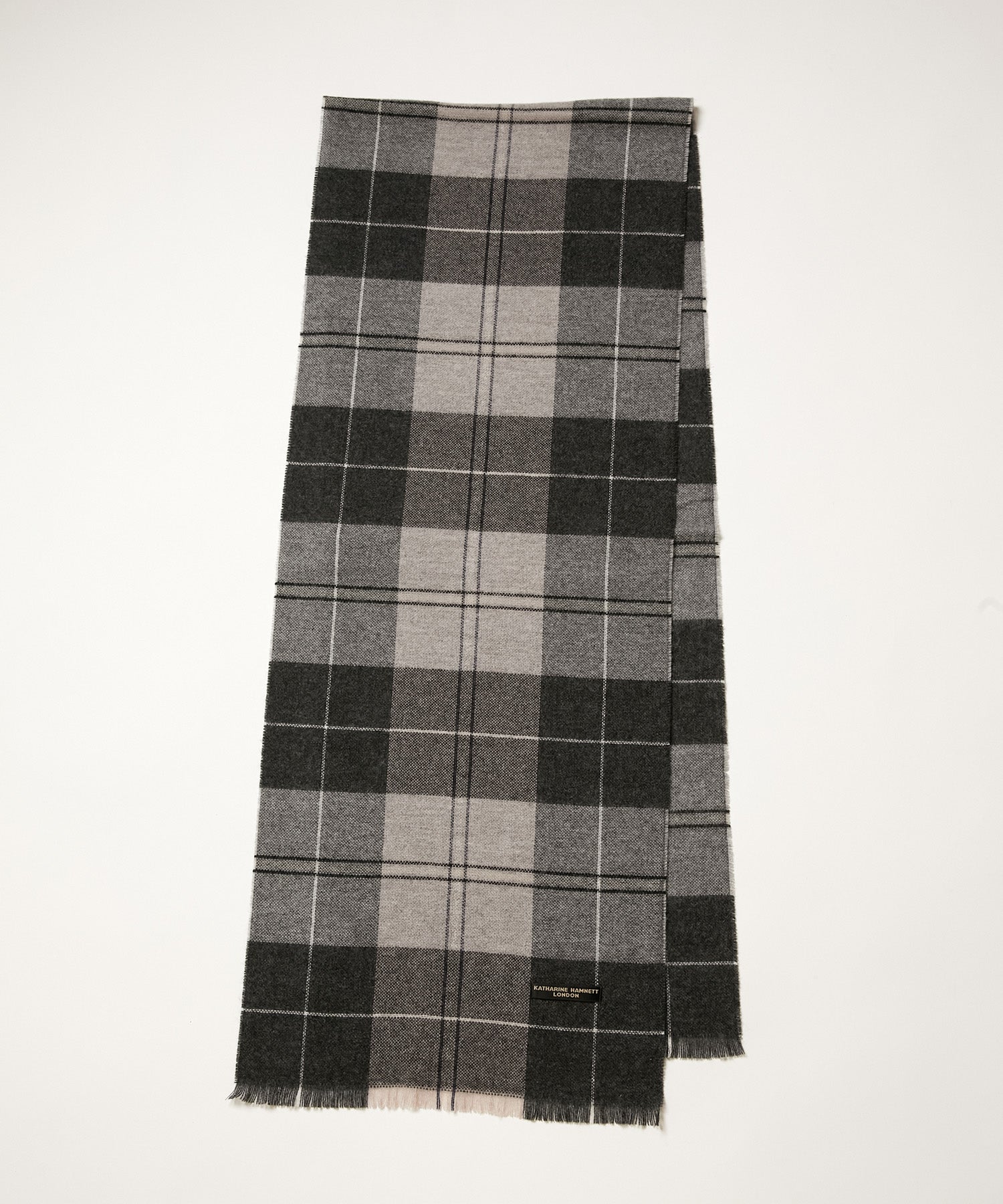 KATHARINE HAMNETT LONDON】＜UNISEX＞カシミア100% ショートマフラー