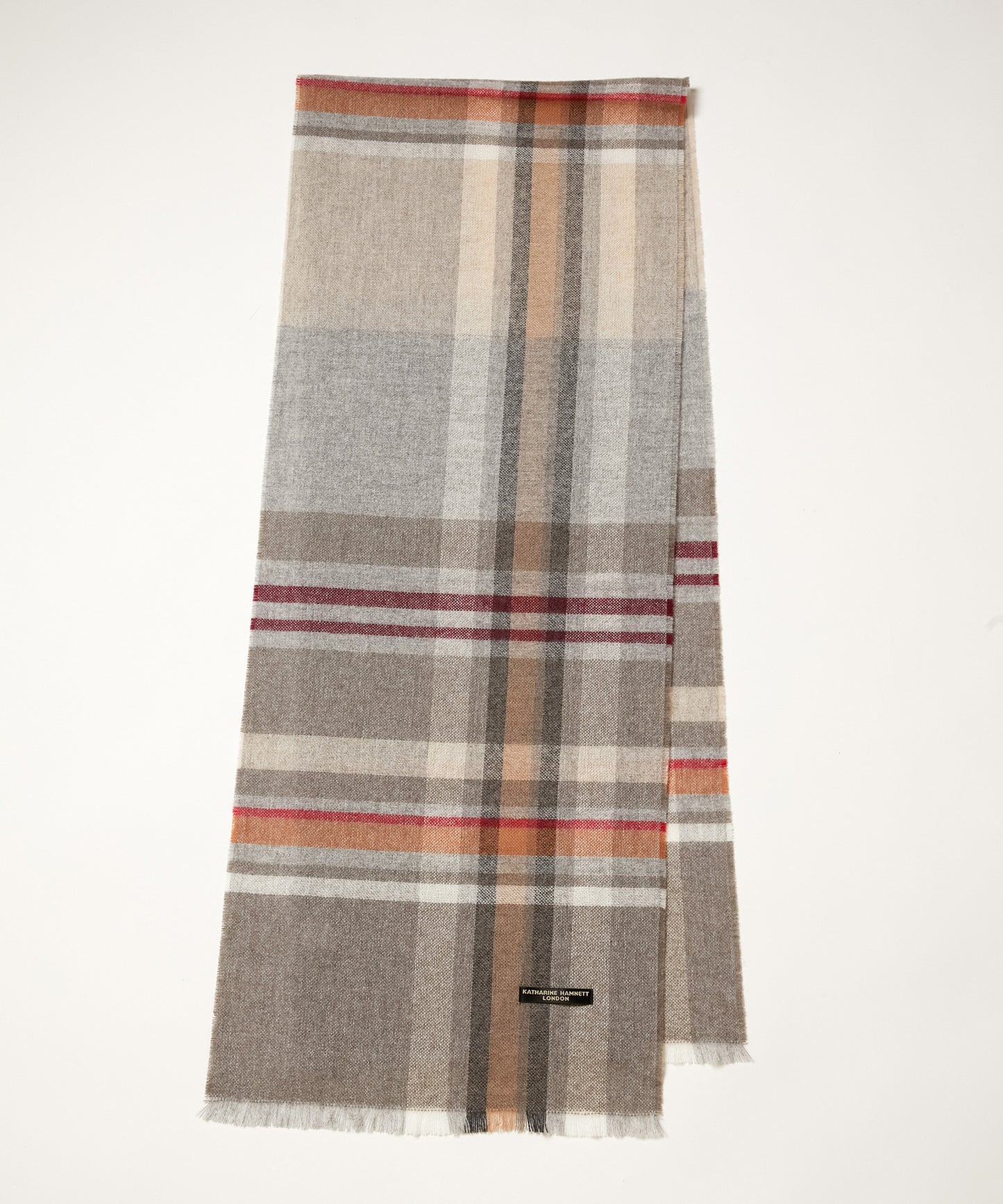 ＜UNISEX＞カシミア100% チェックマフラー (KHS-25001)