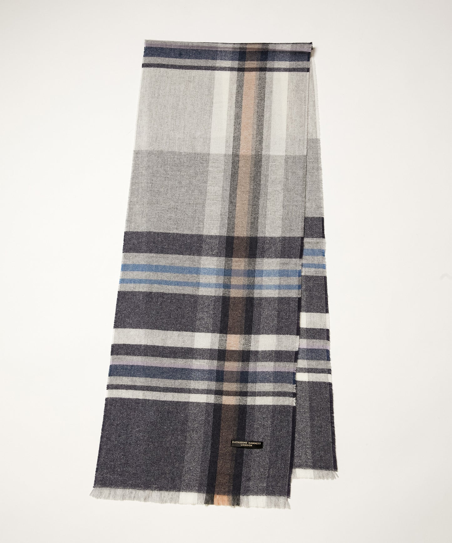 ＜UNISEX＞カシミア100% チェックマフラー (KHS-25001)