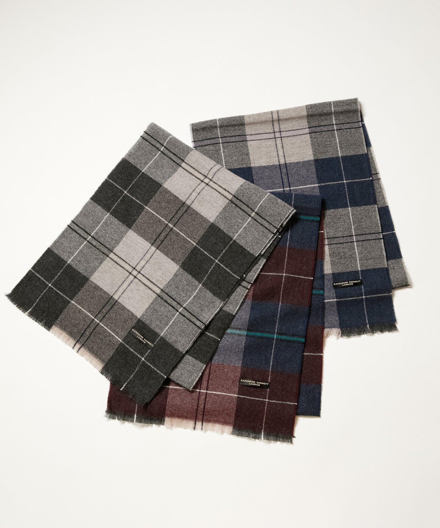 ＜UNISEX＞カシミア100% チェックマフラー (KHS-25002)