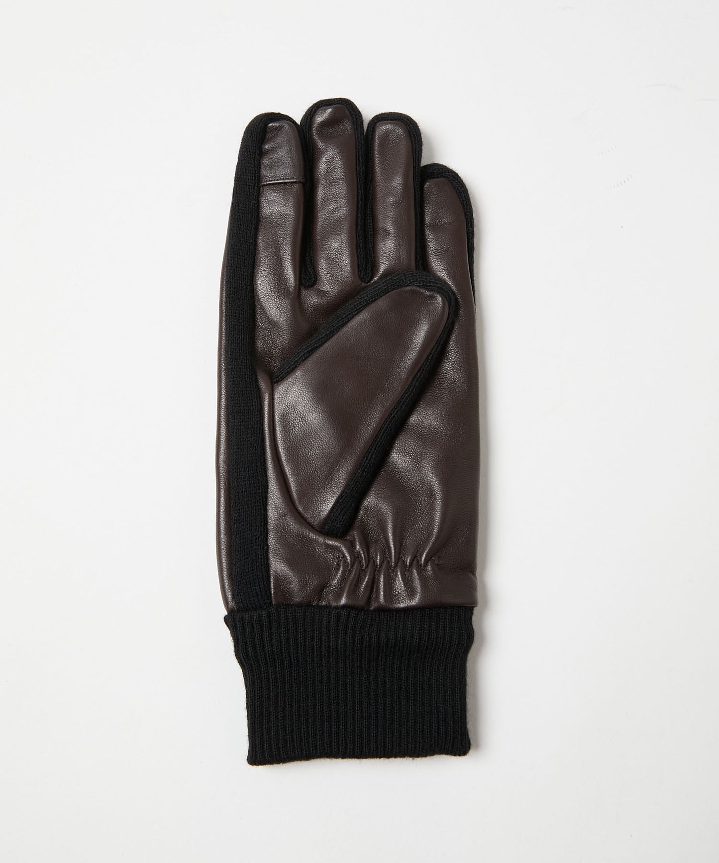 ＜MEN＞【タッチパネル対応】羊革×マイクロボア リブ付き手袋（KHM-1035）