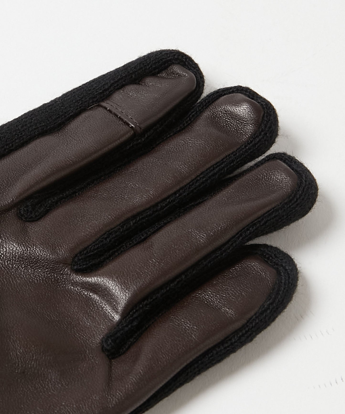 ＜MEN＞【タッチパネル対応】羊革×マイクロボア リブ付き手袋（KHM-1035）