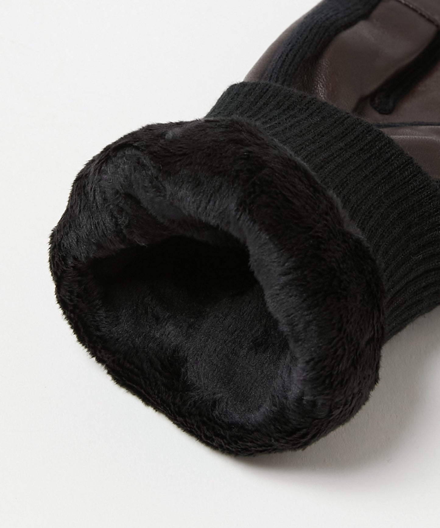 ＜MEN＞【タッチパネル対応】羊革×マイクロボア リブ付き手袋（KHM-1035）