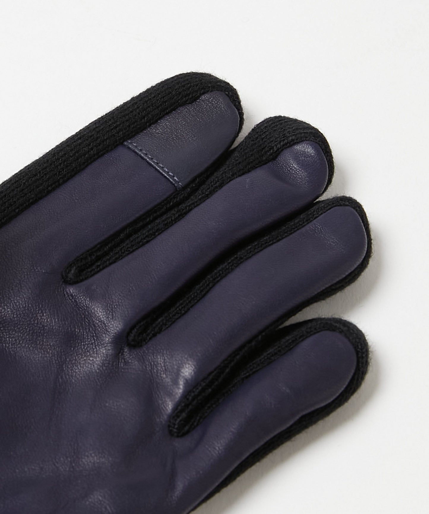 ＜MEN＞【タッチパネル対応】羊革×マイクロボア リブ付き手袋（KHM-1035）