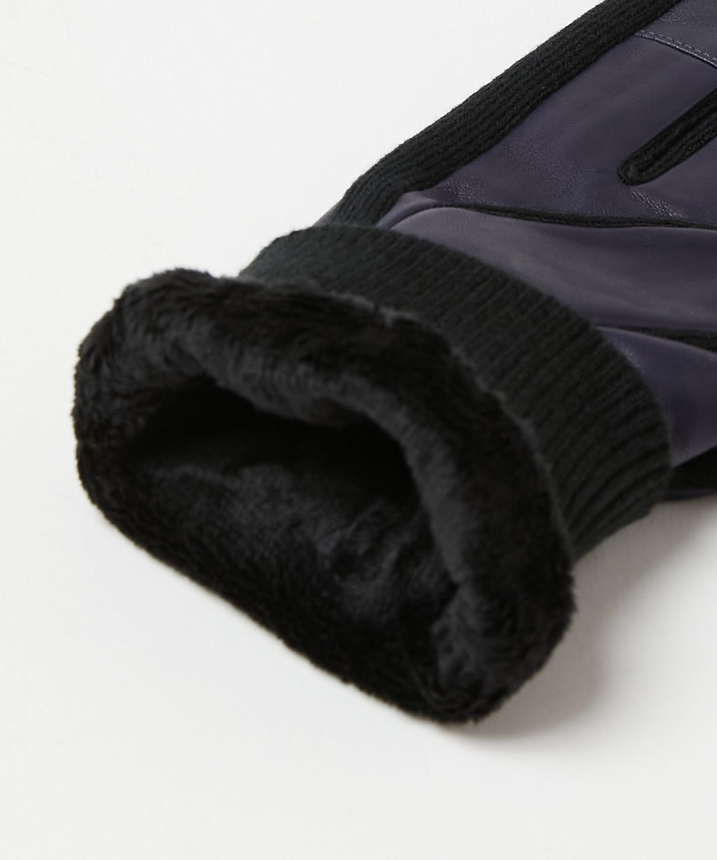 ＜MEN＞【タッチパネル対応】羊革×マイクロボア リブ付き手袋（KHM-1035）