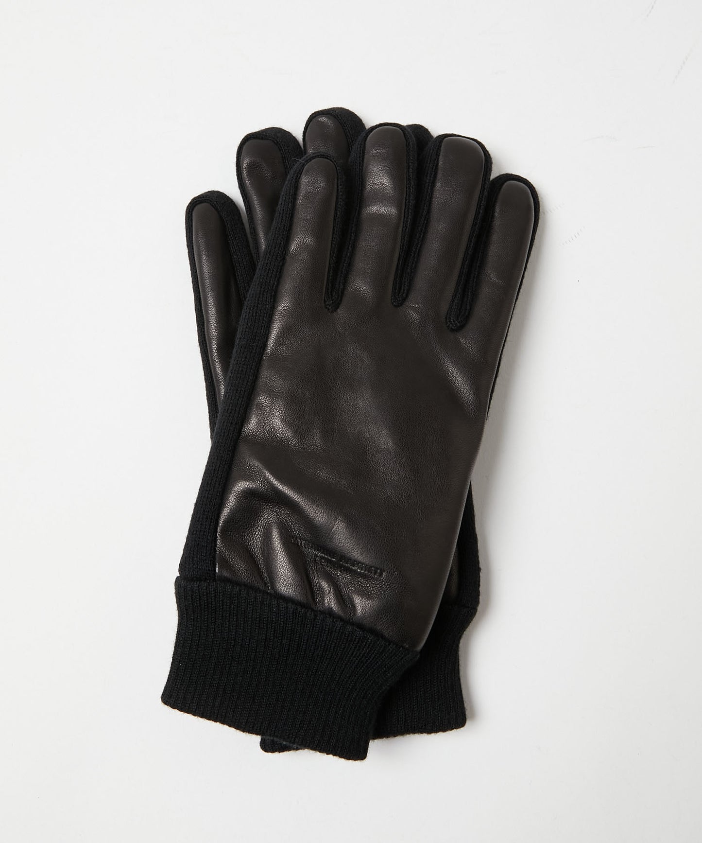 ＜MEN＞【タッチパネル対応】羊革×マイクロボア リブ付き手袋（KHM-1035）