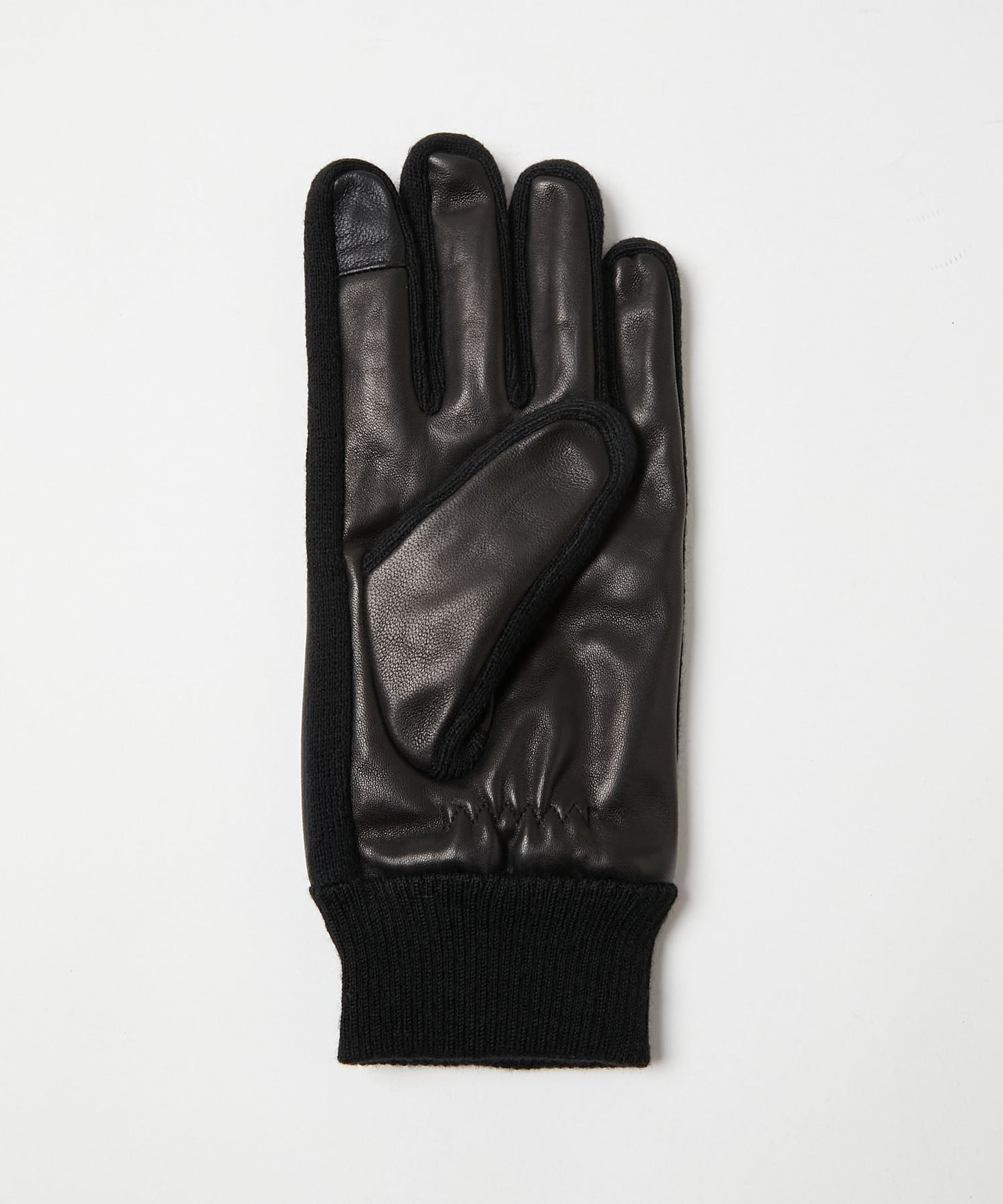 ＜MEN＞【タッチパネル対応】羊革×マイクロボア リブ付き手袋（KHM-1035）