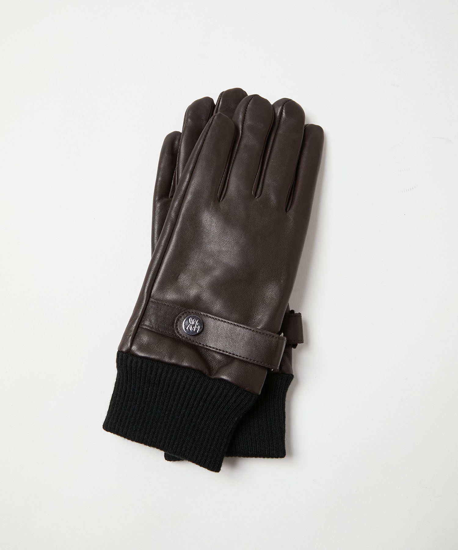 パリーゲイツ　手袋＆耳当て KATHARINE HAMNETT LONDON】羊革×マイクロボア ベルト付き手袋