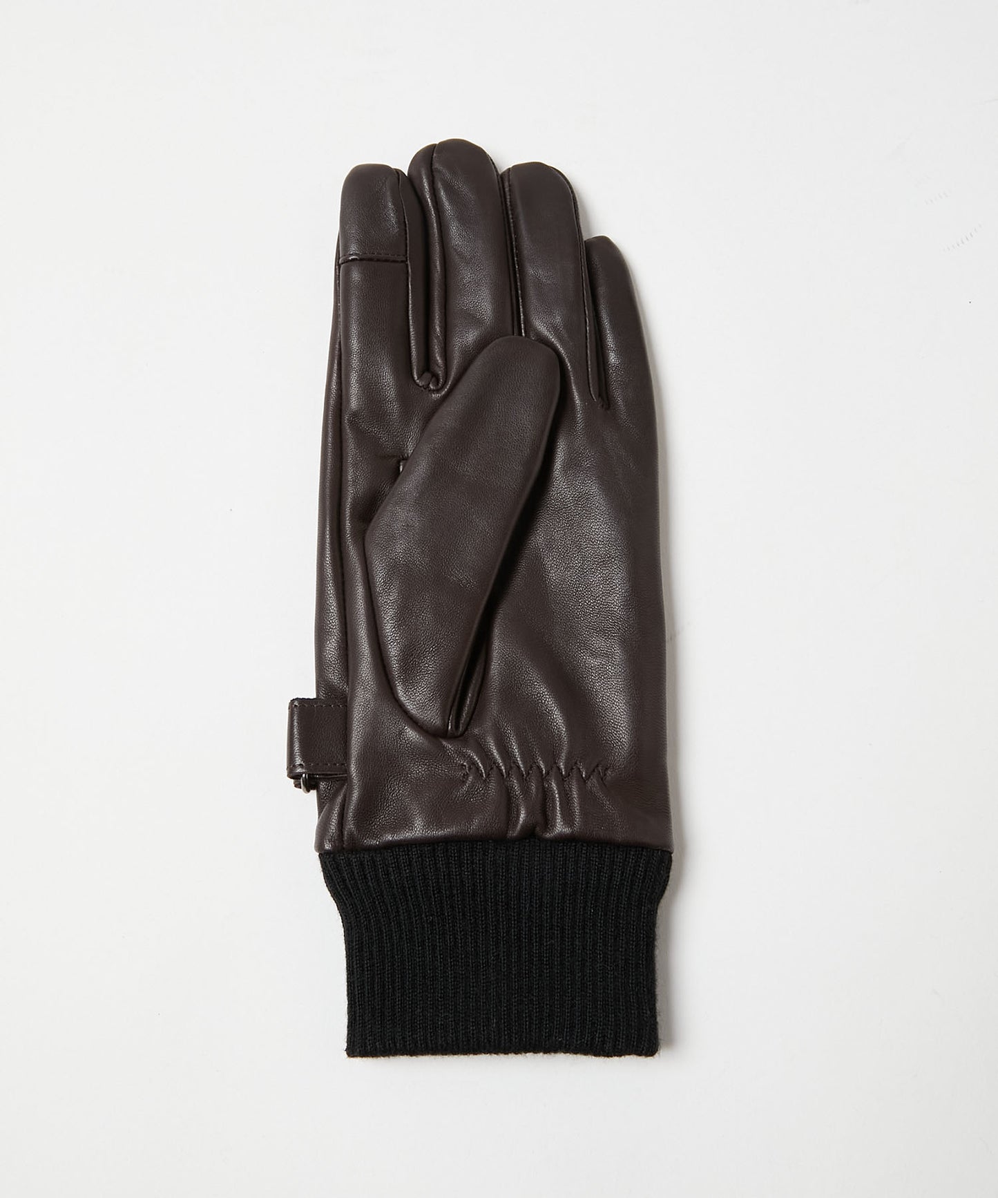 ＜MEN＞【タッチパネル対応】羊革×マイクロボア ベルト付き手袋（KHM-1045）