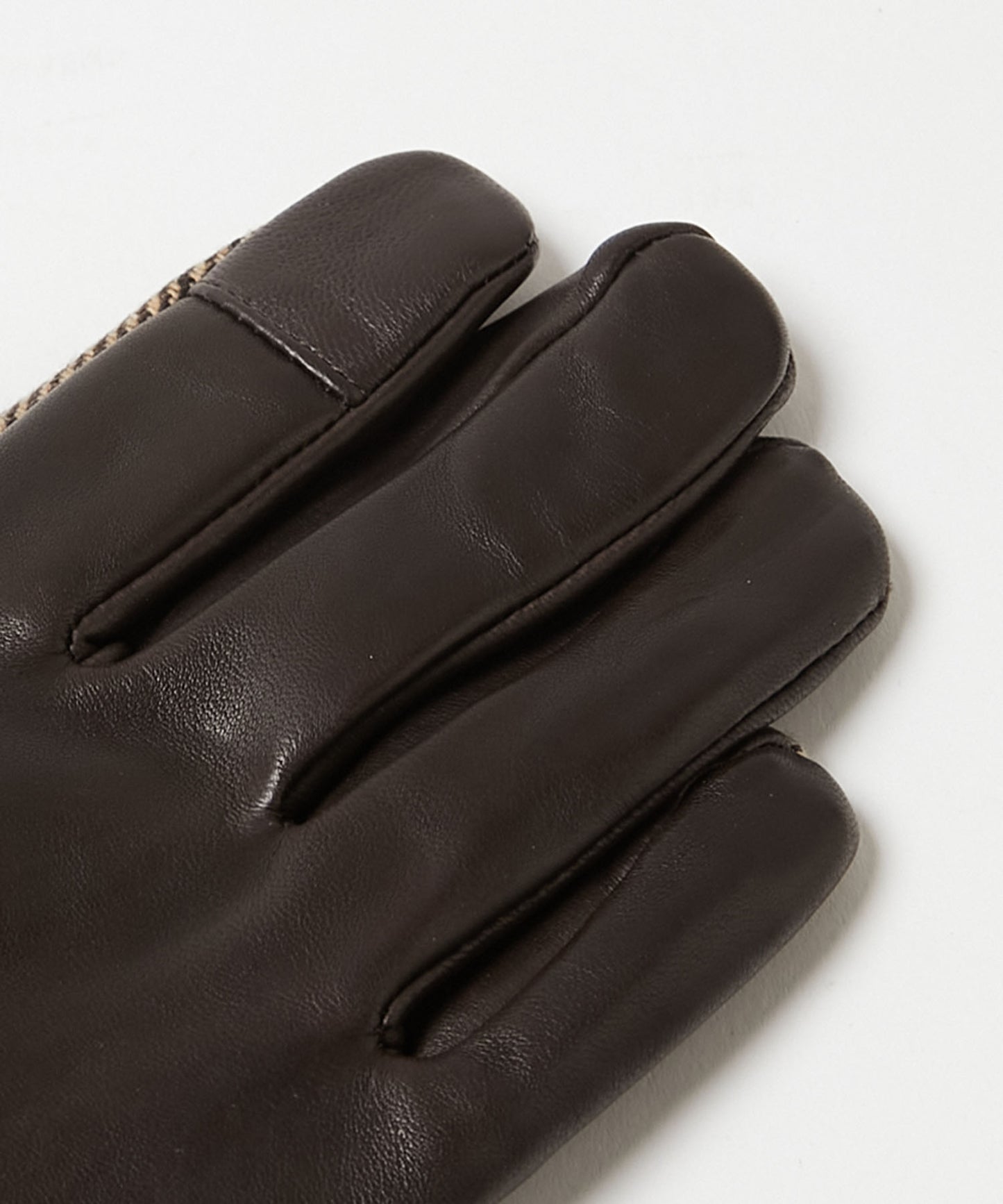 ＜MEN＞【タッチパネル対応】ヘリンボーン×羊革 手袋（KHM-1055）