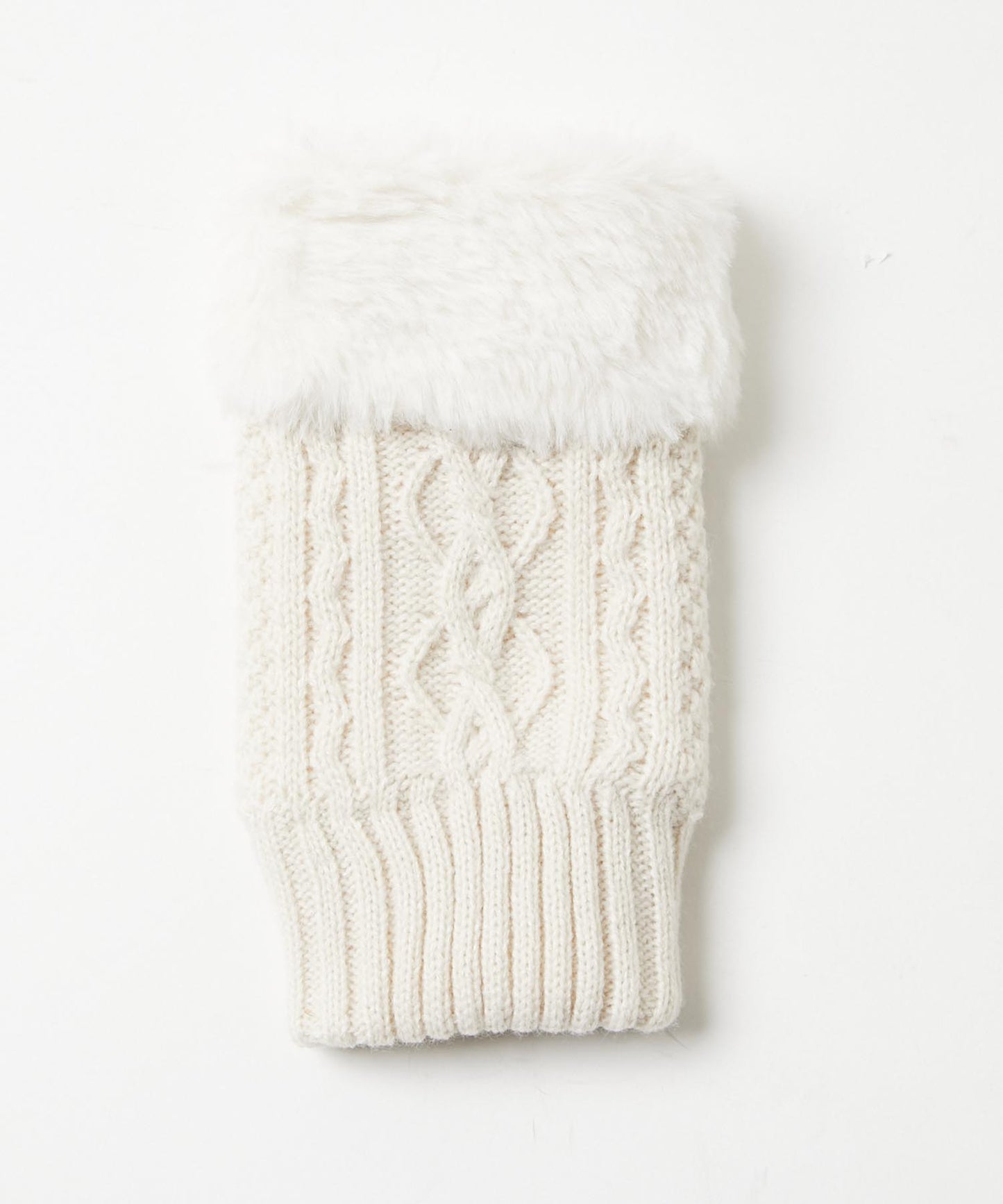 ＜WOMEN＞アラン柄ボア付き 編み手袋（KHW-23304）