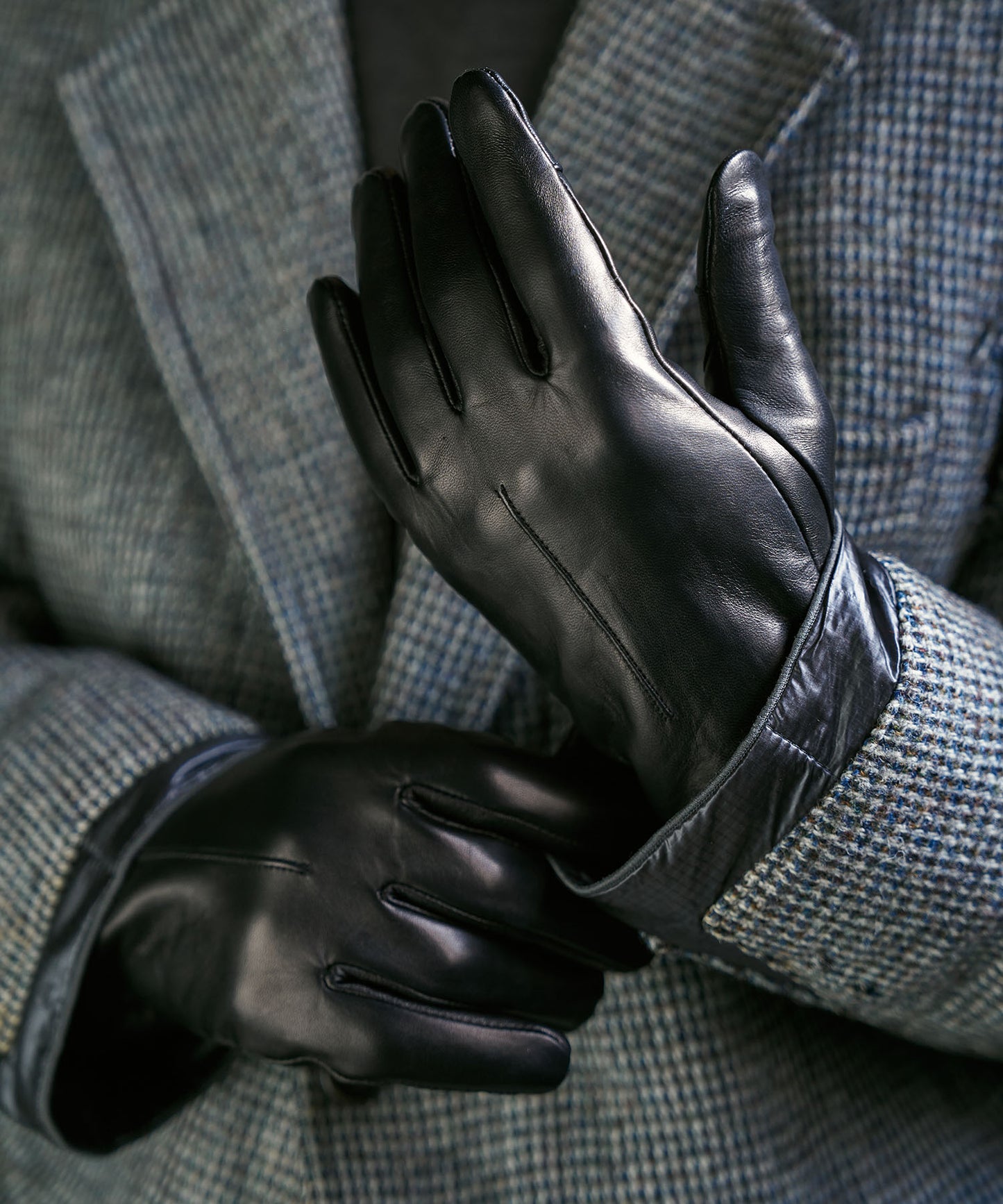 ＜MEN＞【タッチパネル対応】羊革×マイクロボア手袋（KHM-1025）