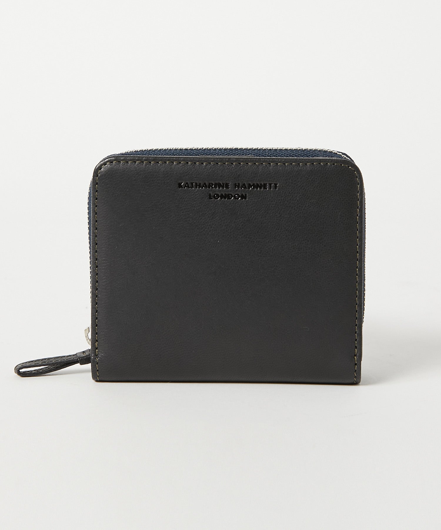 KATHARINE HAMNETT LONDON】BUMP ラウンドファスナー二つ折り財布（490