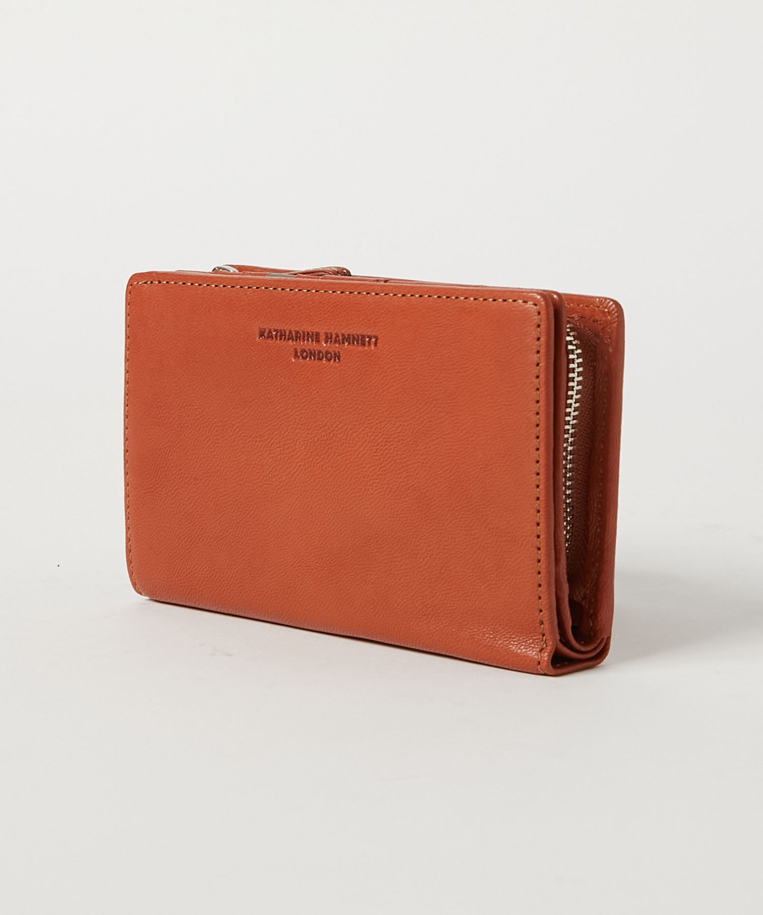 KATHARINE HAMNETT LONDON】BUMP L字ファスナー二つ折りミドル