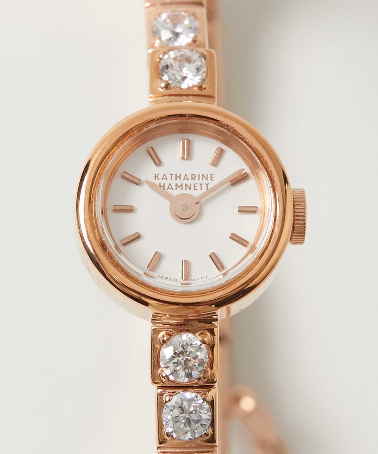 ＜WOMEN＞ Small Round Watch Cubic Zirconia